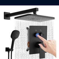 Push Button Shower And Handheld System In Matte Black