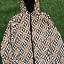 Burberry Plaid Hooded Jacket – Men’s Size M