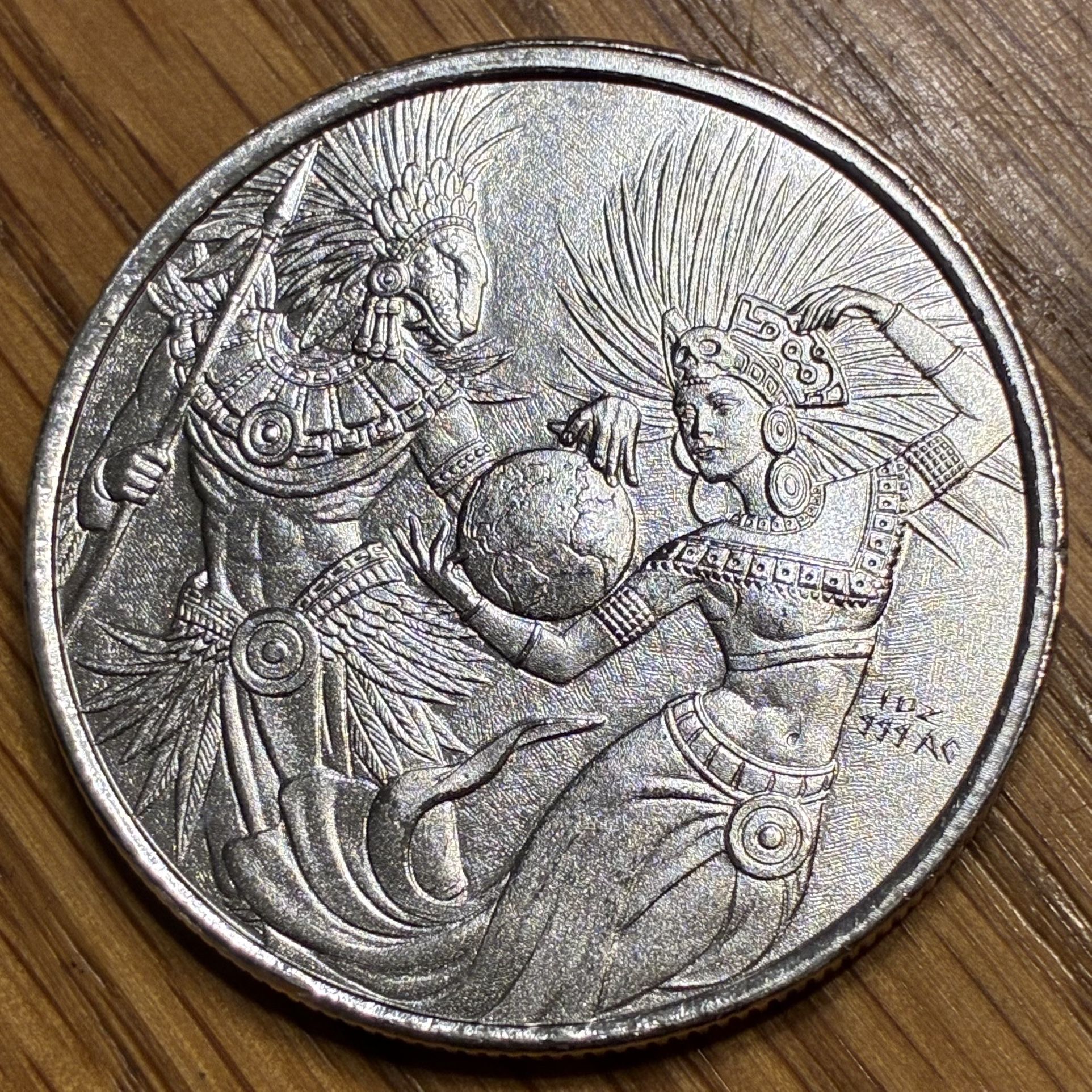 1oz Silver. Super Cool AZTEC round.