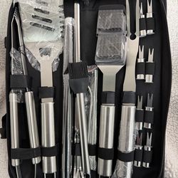 BBQ Grill Tool Set – Stainless Steel w/ Case (NEW)