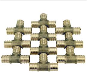 3/4 in. Brass PEX-B Barb Tee (10-Pack) - APXT3410PK