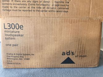 ADS L300e speakers.