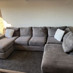 Gray Double Chaise Sectional Sofa Sala 