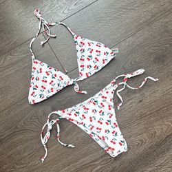 New Cherry Print Bikini Set
