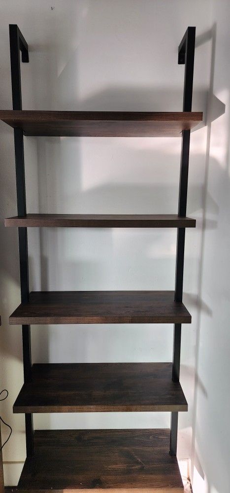 Set of 2 Industrial Style Ladder Shelves Bookshelves
