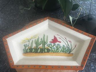 RK De Armond Ceramic Desert Scene Serving Tray