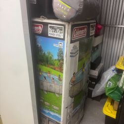brand new Coleman 16 ‘ x 10 ‘ power steel pool . 48 “ deep. 