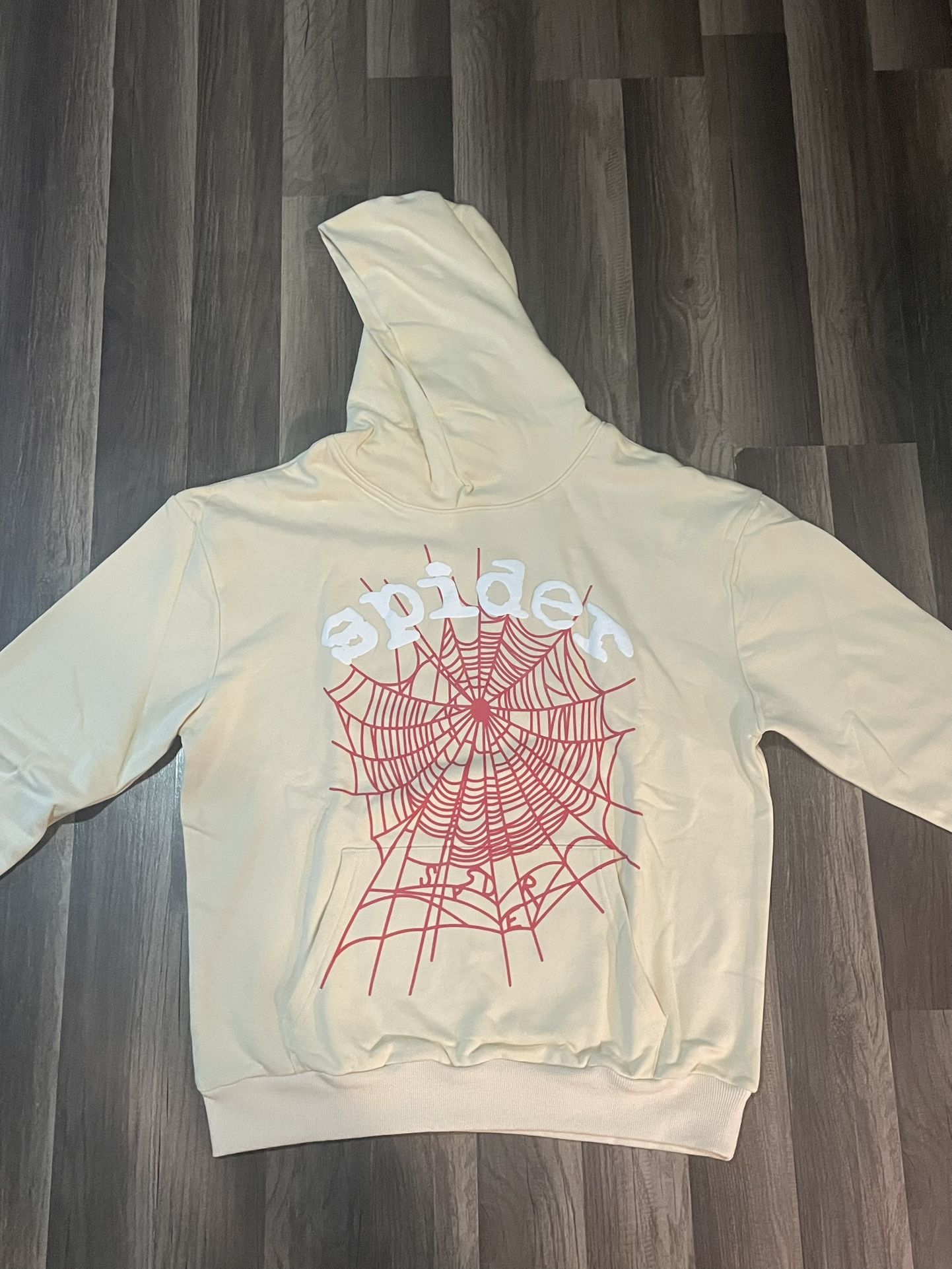 Tan/Red Sp5der Hoodie Size m