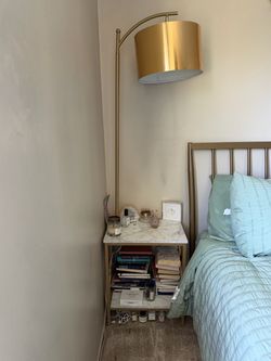 Bedside table with lamp