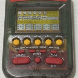 Electronic Hand-Held Yahtzee - 1995 Milton Bradley Clear Black - Tested Working