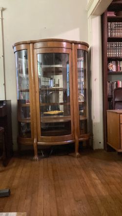 Vintage Oak Curio Cabinet