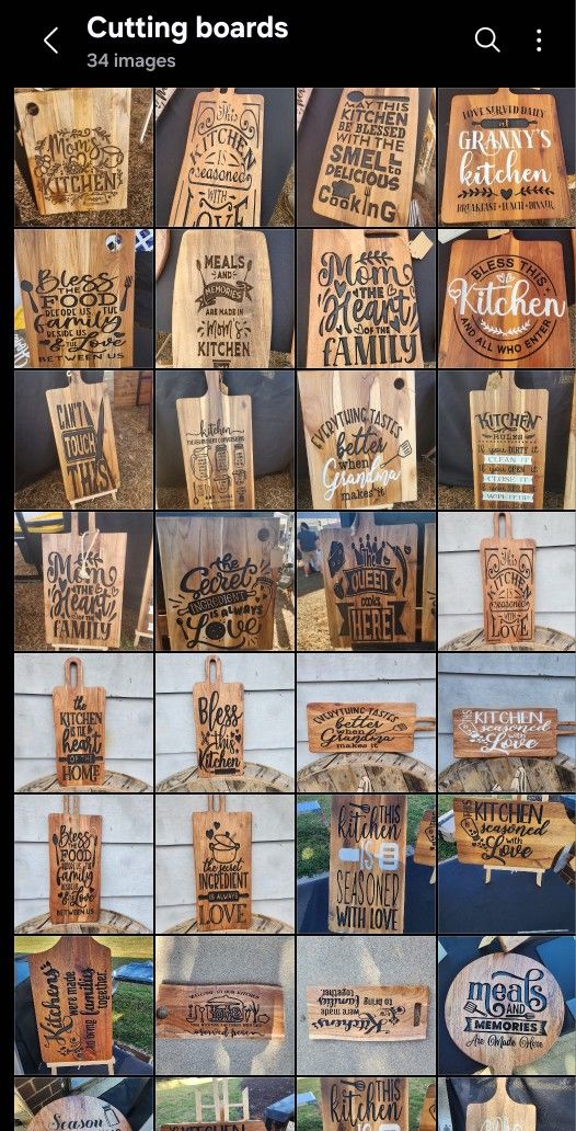 Engraved cutting borads