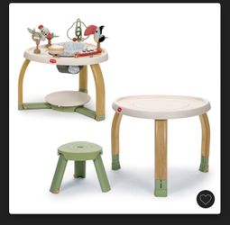 Saucer and activity table with stool