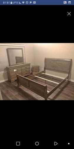 New 4pc. Grey queen Bedroom Set