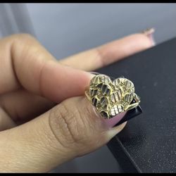 10K Heart Nugget Ring 