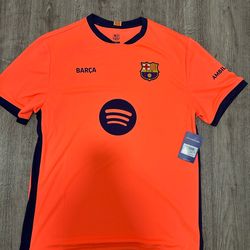 FC Barcelona 25/26 Third Kit Jersey Lamine Yamal #10 Orange Men’s Large L NWT