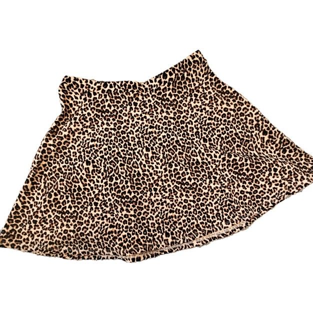 OLD NAVY Leopard Print Stretch Skater Skirt Girls 14 XL