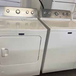 Maytag He Top Load Washer With Agitator And Gas Dryer Set 