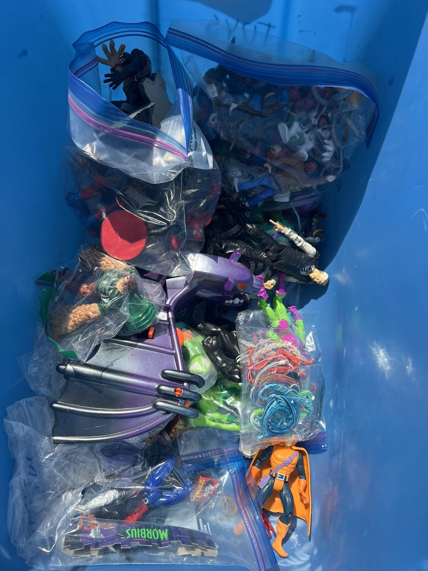 Blue Bin Of Toys Marvel Spider-Man Random