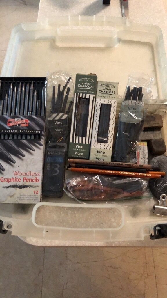 Artist charcoal and graphite art supplies