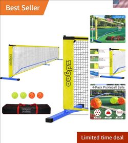 Portable Pickleball Net with Pickleballs and Carry Bag