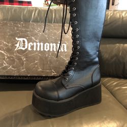 DEMONIA Stomp You Out Platform Boots