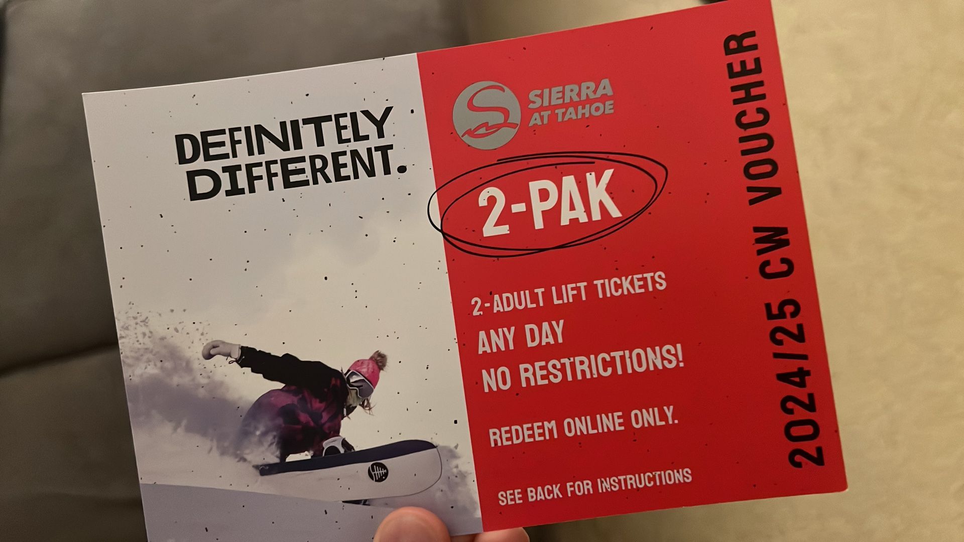 Sierra at Tahoe 2-pack Adult Lift Ticket 24-25 Season