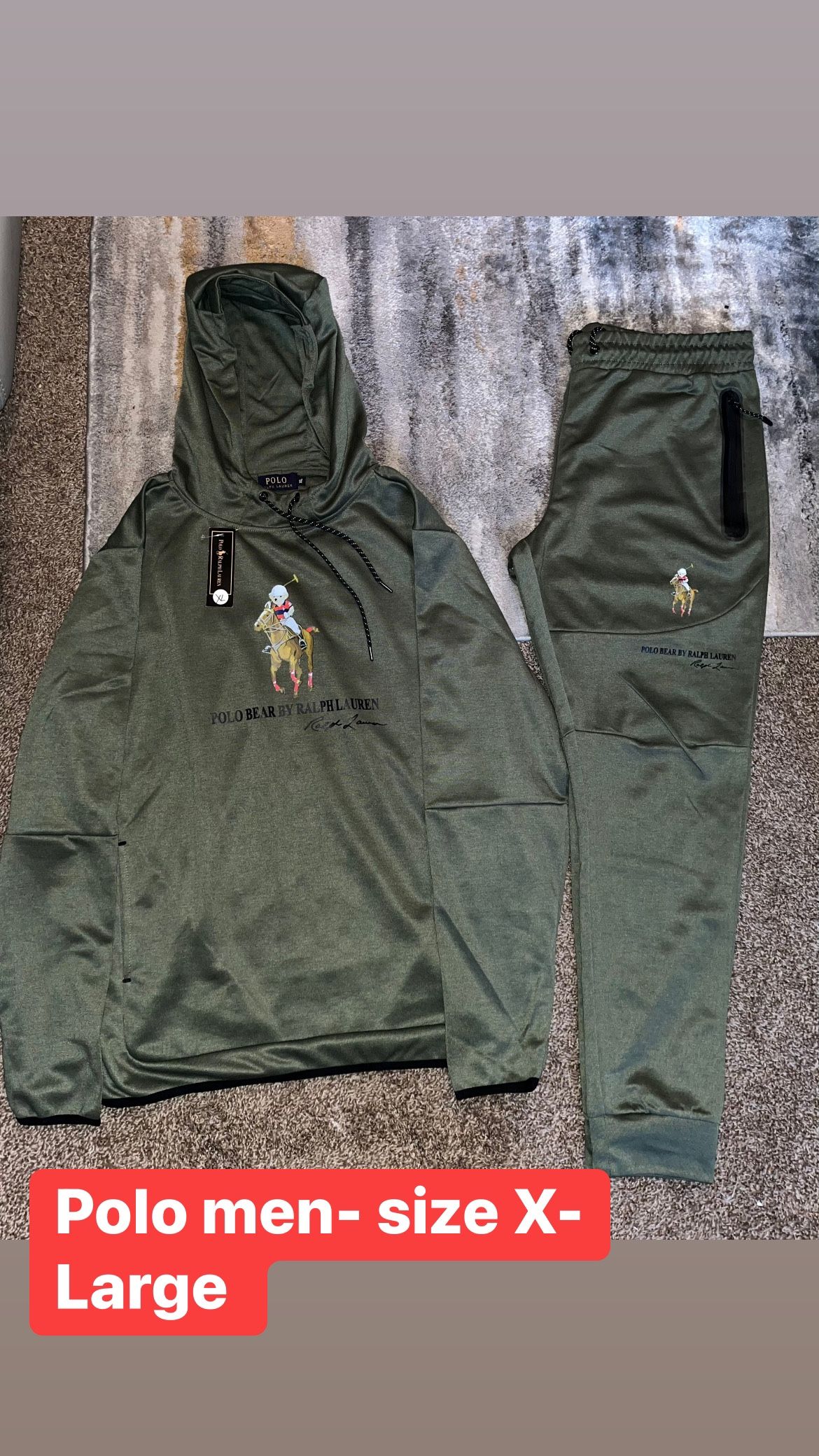 Men Polo Sweatsuits Size Large Xl 2x 3x (pullover