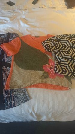 1 dress , 1 crock-top, 1 sweatshirt