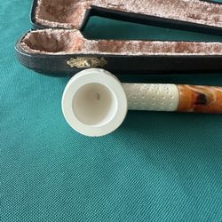 Dublin Straight Block Meerschaum Pipe with fitted case