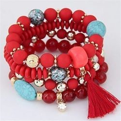 Beaded Layered Stacking Bracelet Women’s Beaded Layered Stacking Stackable Bead Bracelet