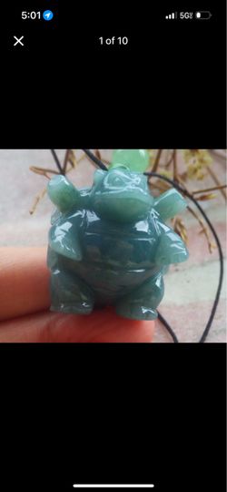 Water blue green Certificate Jadeite jade Cartoon pokemon Blastoise Pendant