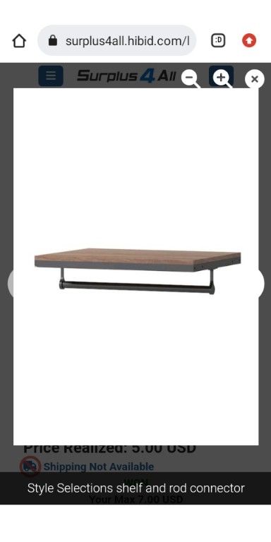 Style Selections Shelf And Rod Connector