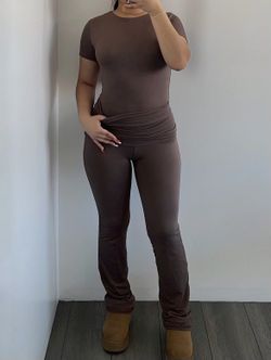 Brown Two Piece Seamless Set- Top Only