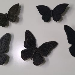 5 Vintage Homco Butterfly Wall Hangings