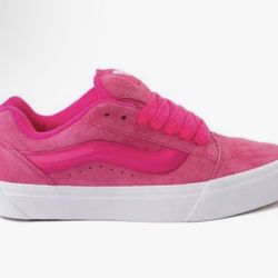 Vans Knu Skool Skate Shoe - Pink Glow - BRIGHT PINK - Size 6 GS .  8 Womens 9.5