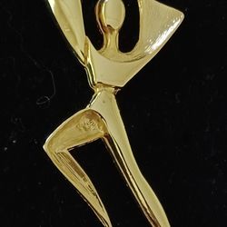 Vtg.GOLD PLATE DANCER PIN