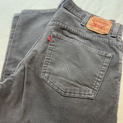 Levis 559 Mens 38x32 Relaxed Straight Leg Mid Rise 5 Pocket Gray Corduroy Jeans
