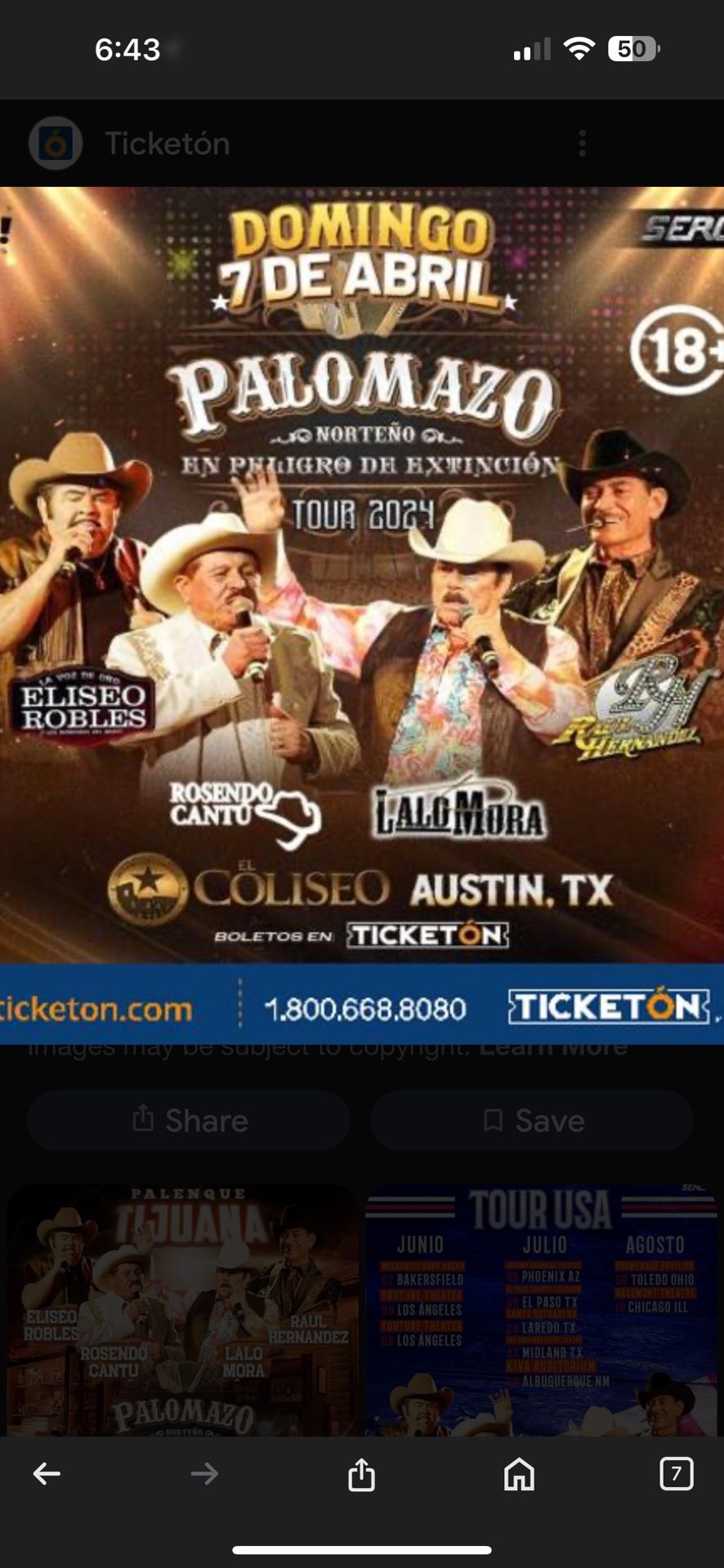 Palomazo Norteño Concierto Boletos