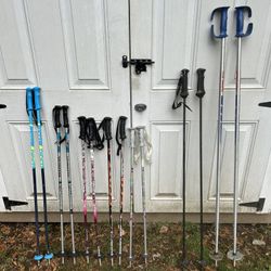 Ski Poles Sz 32” To 54”.         $10-25
