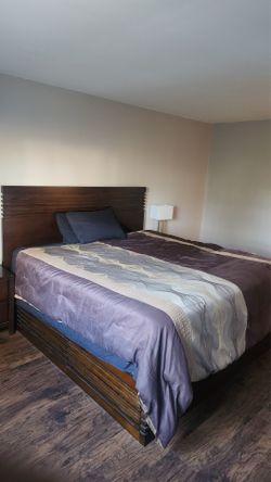 King size bed, two night stands, and mattress - $400 OBO