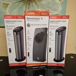 GET READY FOR THIS WINTER LASKO HEATERS CERAMIC TOWER ECONOMIC ENERGY SAVER INCLUDING REMOTE CONTROL FOR FULL SIZE ROOM IF SOMEBODY INTERESTED PLEASE 