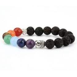 New Lava Rock & Gemstone Hemsa Protection essential oil diffusing bracelet