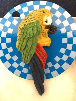 Handmade handpainted parrot pin