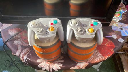 GameCube Accessories Lot - 2 Wavebird Wireless Controllers & DK Bongos