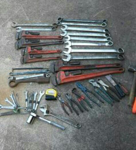 Pipefitter/boilermaker tools w/ toolbox.