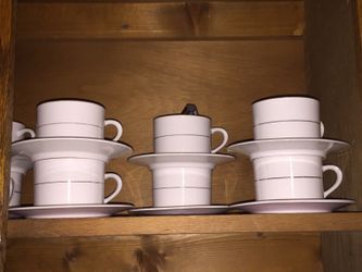 Glass all white coffee cups