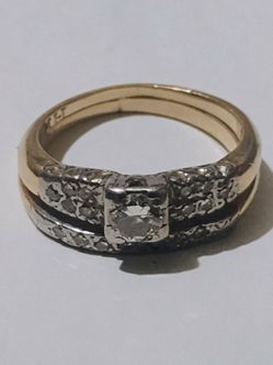 14k gold diamond set rings