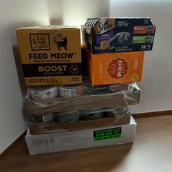 HUGE CAT FOOD VARIETY LOT CHICKEN & TURKEY ALL PATE DR POL DAVE’S FORZA 10 MORE