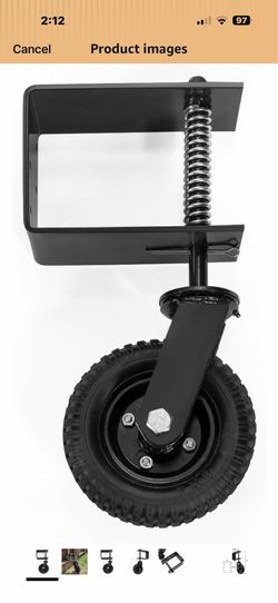 Stark USA 8" Gate Wheel Wood Chainlink Flat-Free Tire for Outdoor Wooden Gates or Fence Gate Caster Wheel 200lb Capacity 360° Rotation Spring-Loaded  
